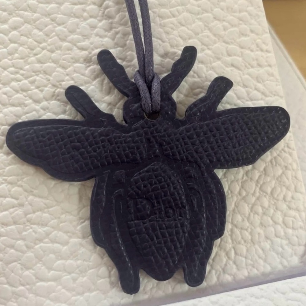 Dior Black Bee Leather Charm Pendant